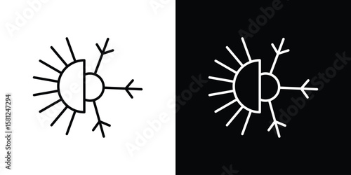 Hot and cold icon. Black illustration isolated for graphic and web design.