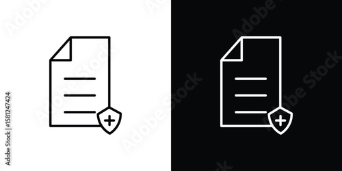 Health insurance icon. Black illustration isolated for graphic and web design.