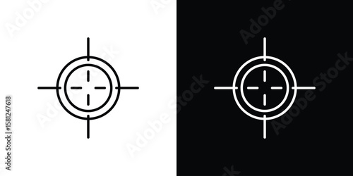 Gun target icon. Black illustration isolated for graphic and web design.