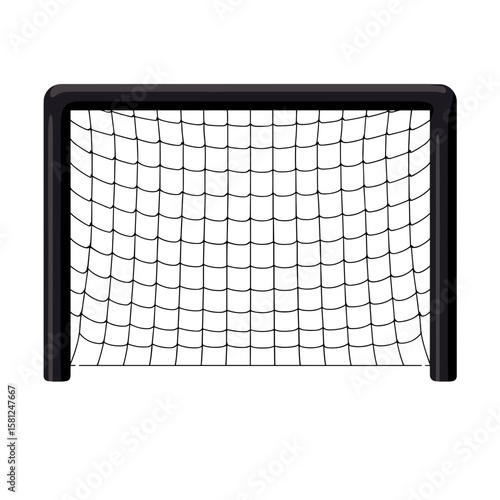 A black goal net, symbolizing sports, competition, and athletic achievement, vector.