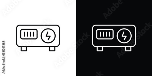 Generator icon. Black illustration isolated for graphic and web design.