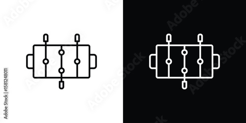 Foosball icon. Black illustration isolated for graphic and web design.