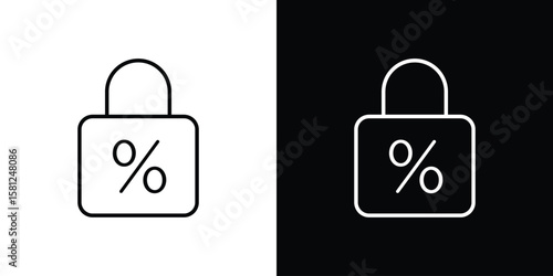 Fixed rate mortgage icon. Black illustration isolated for graphic and web design.