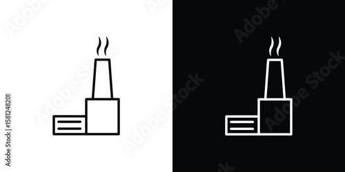 Factory icon. Black illustration isolated for graphic and web design.