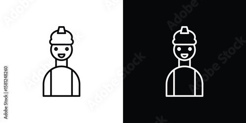 Engineer icon. Black illustration isolated for graphic and web design.