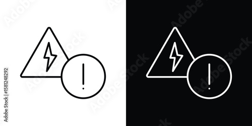Electric Problem icon. Black illustration isolated for graphic and web design.
