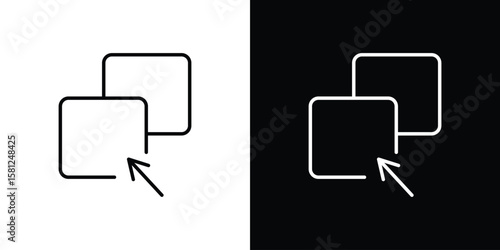 Drag and drop icon. Black illustration isolated for graphic and web design.