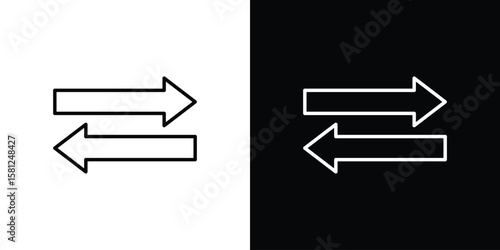 Double arrow icon. Black illustration isolated for graphic and web design.