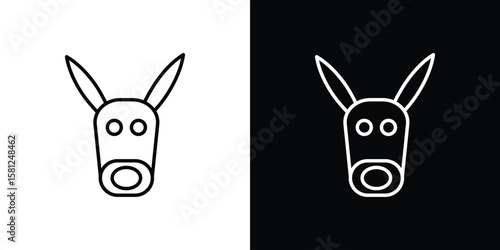 Donkey icon. Black illustration isolated for graphic and web design.