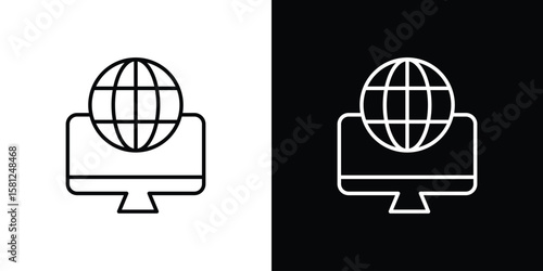 Domain icon. Black illustration isolated for graphic and web design.