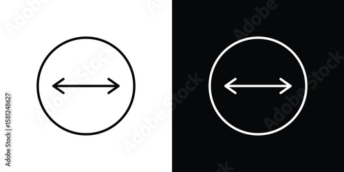 Diameter icon. Black illustration isolated for graphic and web design.