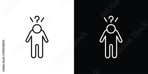 Depression icon. Black illustration isolated for graphic and web design.