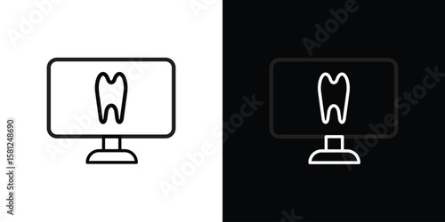 Dental X ray icon. Black illustration isolated for graphic and web design.