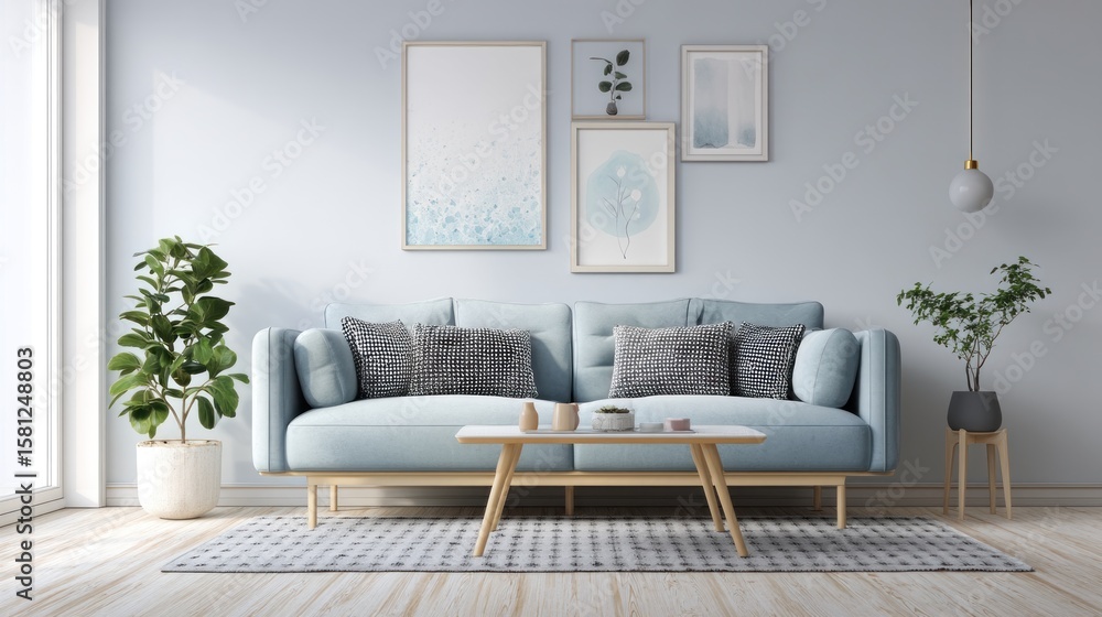 Fototapeta premium Serene Minimalist Living Room Interior Design