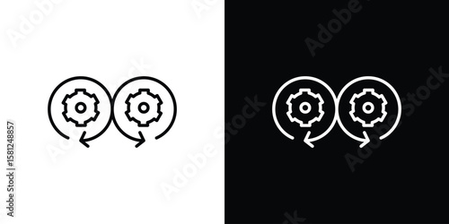 Devops icon. Black illustration isolated for graphic and web design.