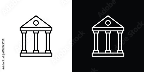 Courthouse icon. Black illustration isolated for graphic and web design.