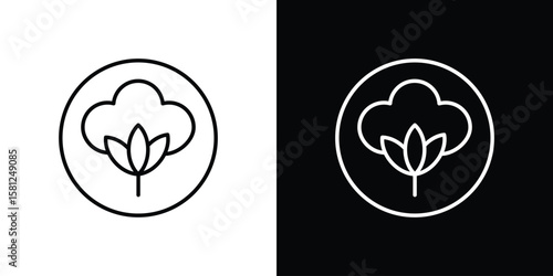 Cotton icon. Black illustration isolated for graphic and web design.