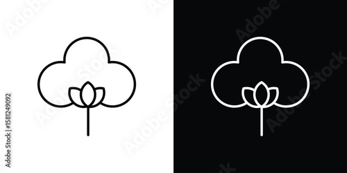 Cotton icon. Black illustration isolated for graphic and web design.