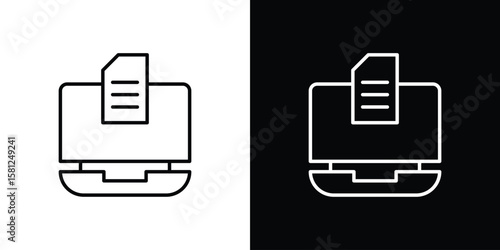 Content marketing icon. Black illustration isolated for graphic and web design.