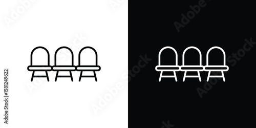 Cinema seat icon. Black illustration isolated for graphic and web design.