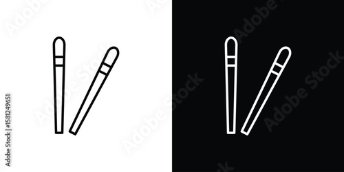 Chopsticks icon. Black illustration isolated for graphic and web design.