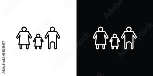 Child custody icon. Black illustration isolated for graphic and web design.