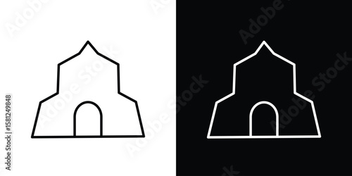 cave icon. Black illustration isolated for graphic and web design.