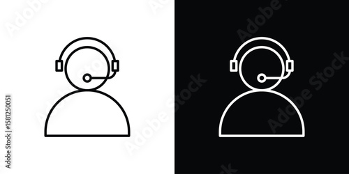 Callcenter icon. Black illustration isolated for graphic and web design.