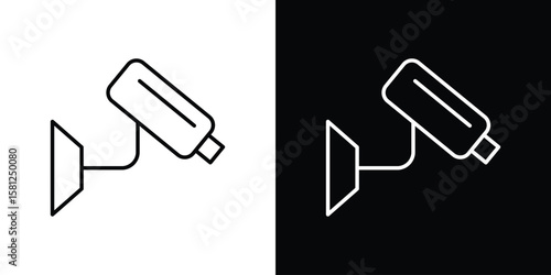 CCTV icon. Black illustration isolated for graphic and web design.