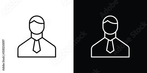 Businessman icon. Black illustration isolated for graphic and web design.