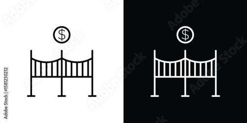 Bridging loan icon. Black illustration isolated for graphic and web design.