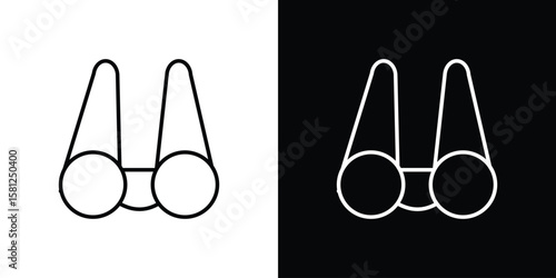 Binoculars icon. Black illustration isolated for graphic and web design.