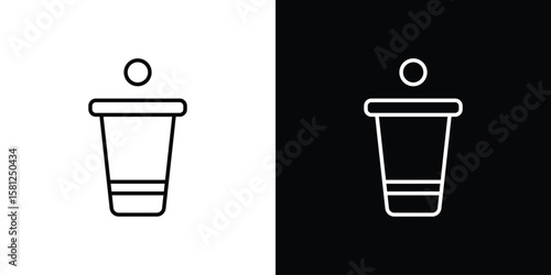 Beer pong icon. Black illustration isolated for graphic and web design.
