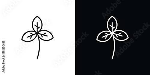 Basil icon. Black illustration isolated for graphic and web design.