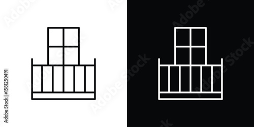 Balcony icon. Black illustration isolated for graphic and web design.
