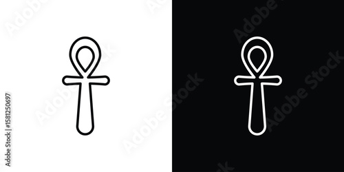Ankh icon. Black illustration isolated for graphic and web design.