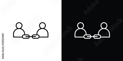 Affiliate link icon. Black illustration isolated for graphic and web design.