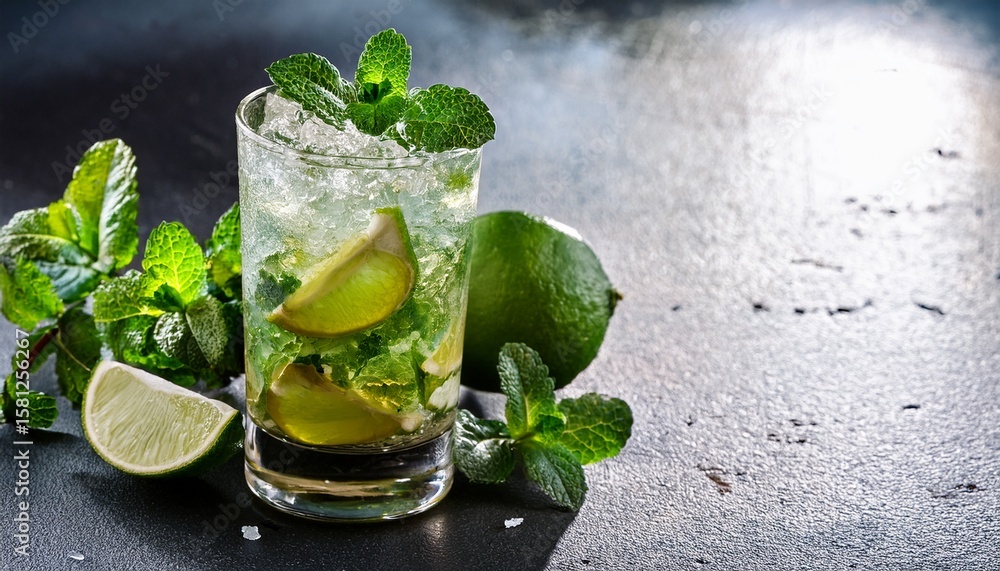 Fototapeta premium a taste of cuba refreshing mint mojito cocktail