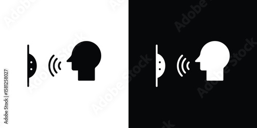 Voice control icon symbol. Simple, flat design for and apps