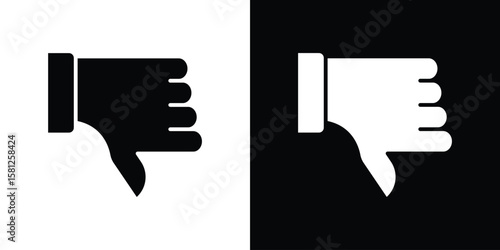 Thumb down icon symbol. Simple, flat design for and apps