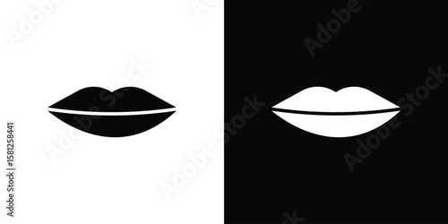 Thin lips icon symbol. Simple, flat design for and apps