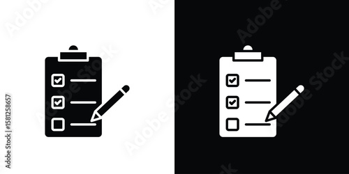 Survey icon symbol. Simple, flat design for and apps