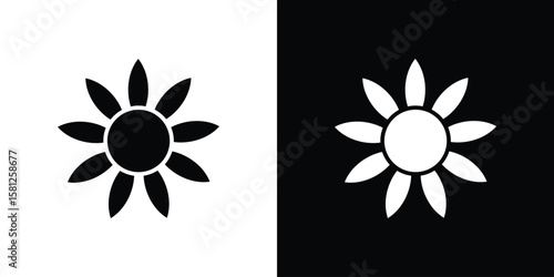 Sunflower icon symbol. Simple, flat design for and apps
