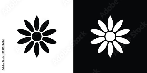 Sunflower icon symbol. Simple, flat design for and apps