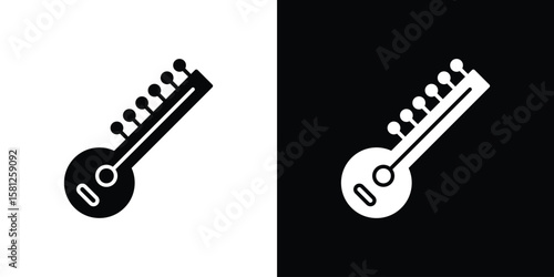 Sitar icon symbol. Simple, flat design for and apps