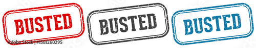 busted stamp. busted rectangular stamp set isolated on white background