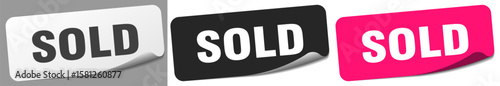 sold sticker. sold sticker set on white background
