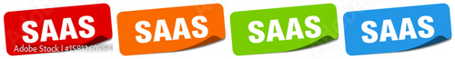 saas sticker. saas sticker set on white background