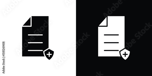 Schilderij op canvas Health insurance icon symbol. Simple, flat design for and apps