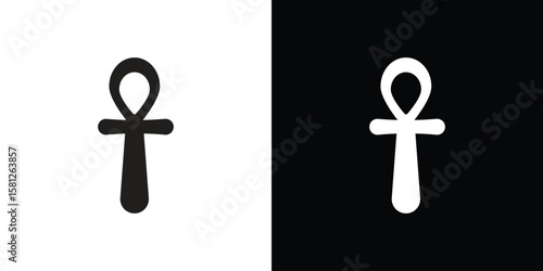 Photos Ankh icon symbol. Simple, flat design for and apps